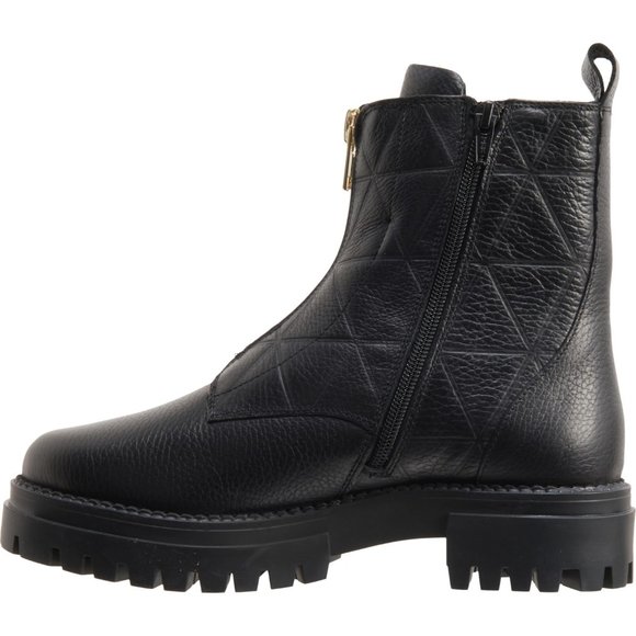 NEW SHOECOLATE Made in India Quilted Zip Boots - Leather  For Women black 463sn - Picture 4 of 6